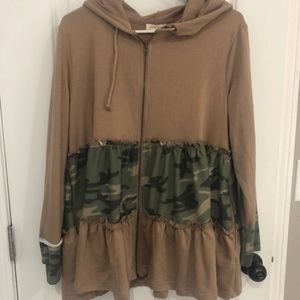 NEW boutique camo babydoll hoodie